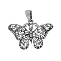 Filigree Butterfly Sterling Silver Pendant - CHPL5318